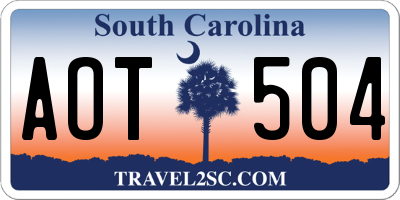 SC license plate AOT504