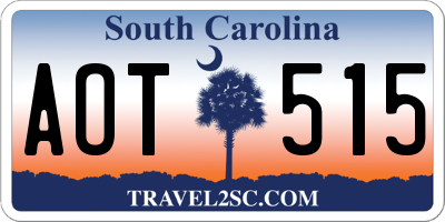 SC license plate AOT515