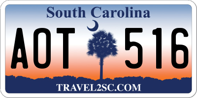 SC license plate AOT516