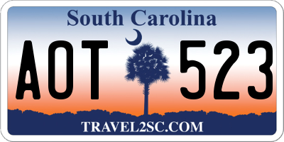 SC license plate AOT523