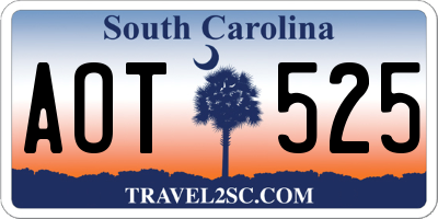SC license plate AOT525