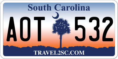 SC license plate AOT532