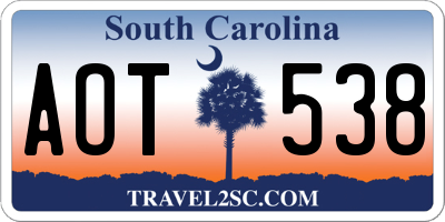 SC license plate AOT538