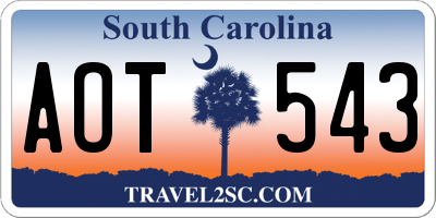 SC license plate AOT543