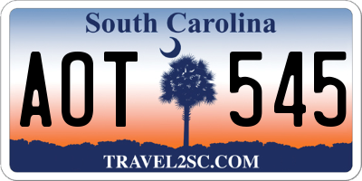 SC license plate AOT545