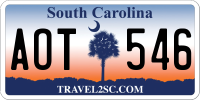 SC license plate AOT546
