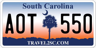 SC license plate AOT550