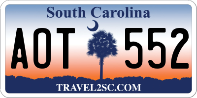 SC license plate AOT552