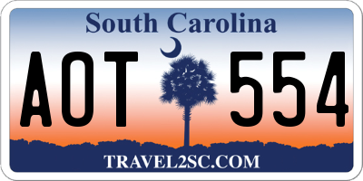 SC license plate AOT554