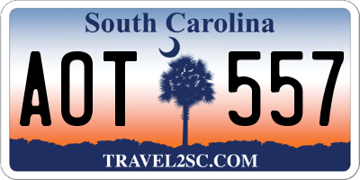 SC license plate AOT557