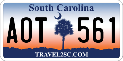 SC license plate AOT561