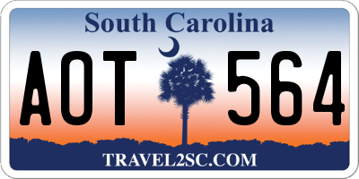 SC license plate AOT564