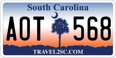 SC license plate AOT568