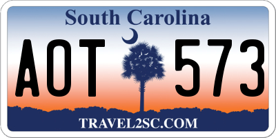 SC license plate AOT573
