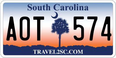 SC license plate AOT574