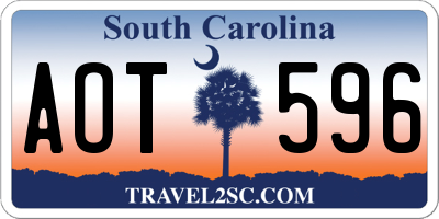SC license plate AOT596