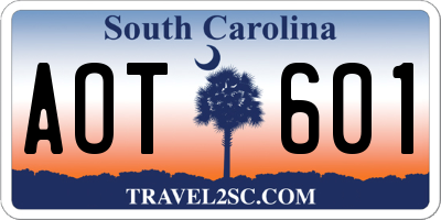 SC license plate AOT601