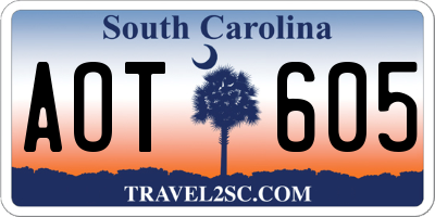 SC license plate AOT605