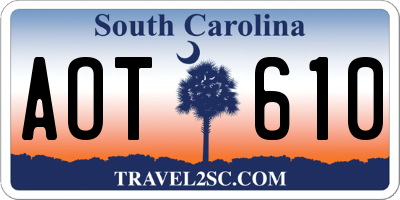 SC license plate AOT610