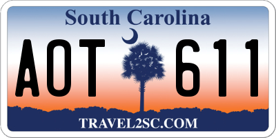 SC license plate AOT611