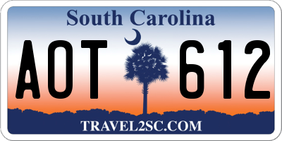 SC license plate AOT612