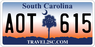 SC license plate AOT615