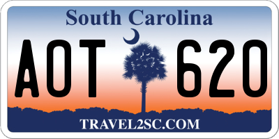 SC license plate AOT620