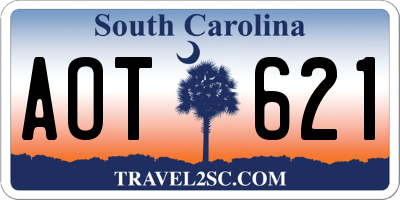 SC license plate AOT621