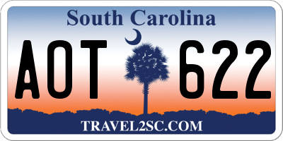 SC license plate AOT622