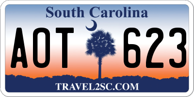 SC license plate AOT623