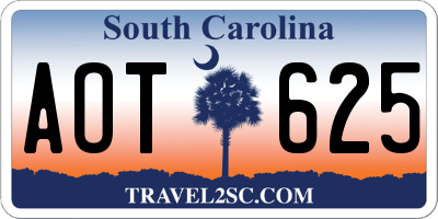 SC license plate AOT625