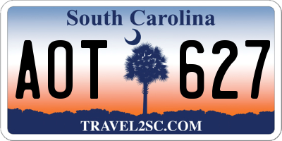 SC license plate AOT627
