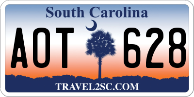 SC license plate AOT628