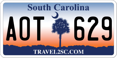 SC license plate AOT629
