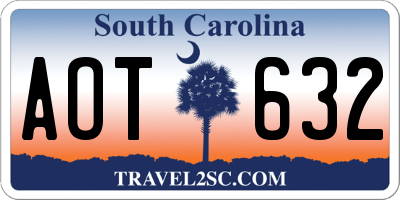 SC license plate AOT632