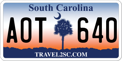 SC license plate AOT640