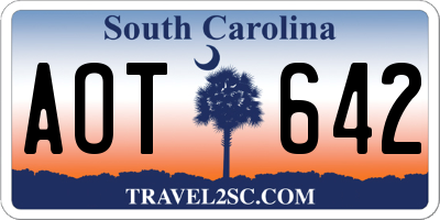 SC license plate AOT642