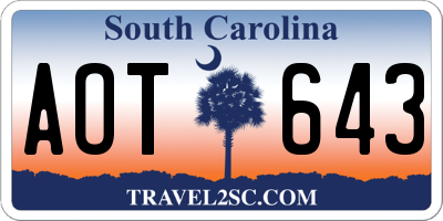 SC license plate AOT643