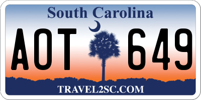 SC license plate AOT649