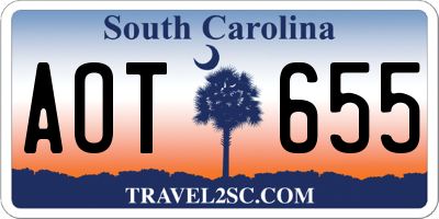 SC license plate AOT655
