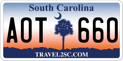 SC license plate AOT660
