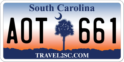 SC license plate AOT661