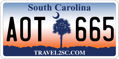 SC license plate AOT665