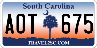 SC license plate AOT675