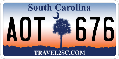 SC license plate AOT676