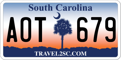 SC license plate AOT679