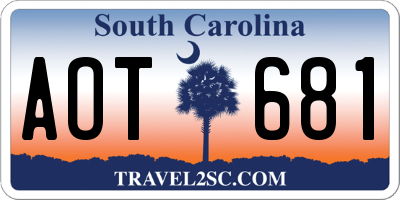 SC license plate AOT681