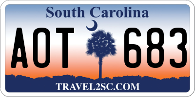 SC license plate AOT683