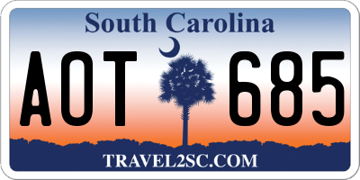 SC license plate AOT685