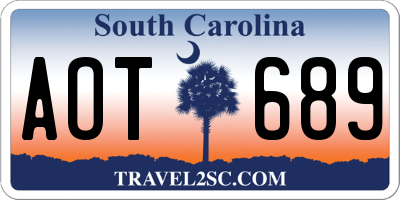 SC license plate AOT689
